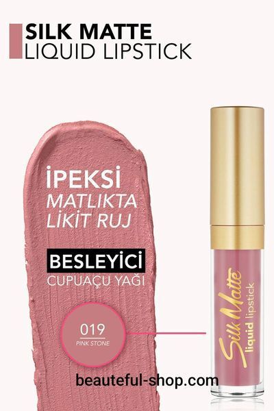 Блиск для губ Flormar Silk Matte liquid lipstick # 019 Pink Ston  019 Pink Ston фото